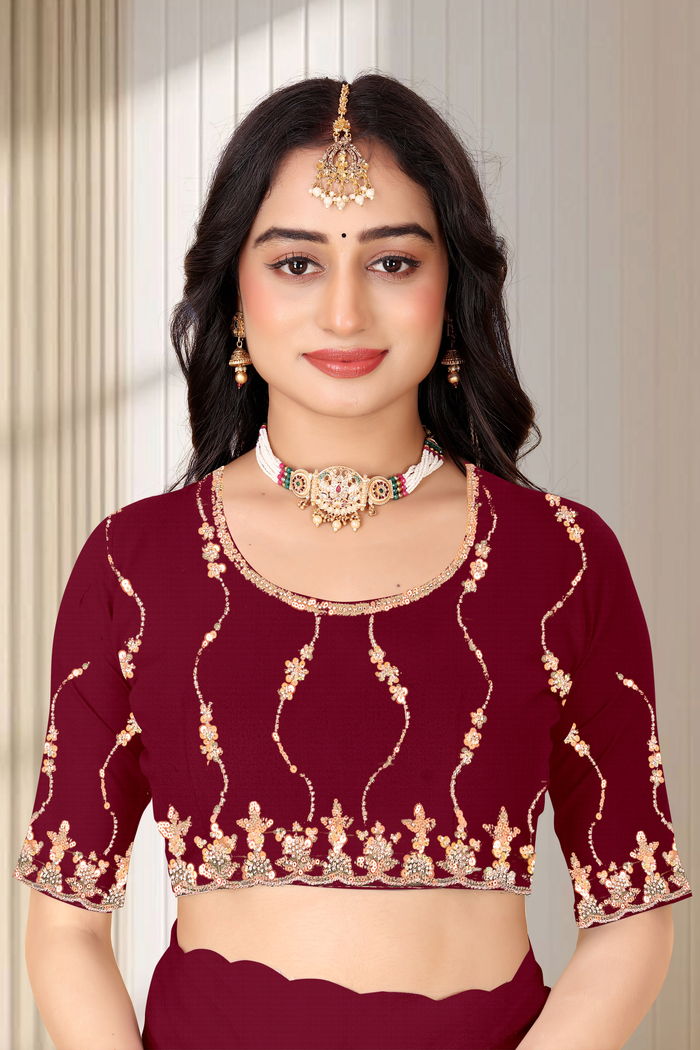 Sharaabi Wine Zari Jaal Saree — view 5