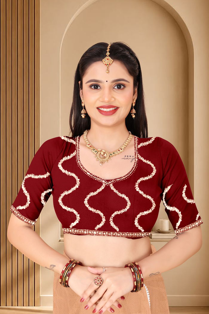 Nagin Sona Beige Saree — view 5