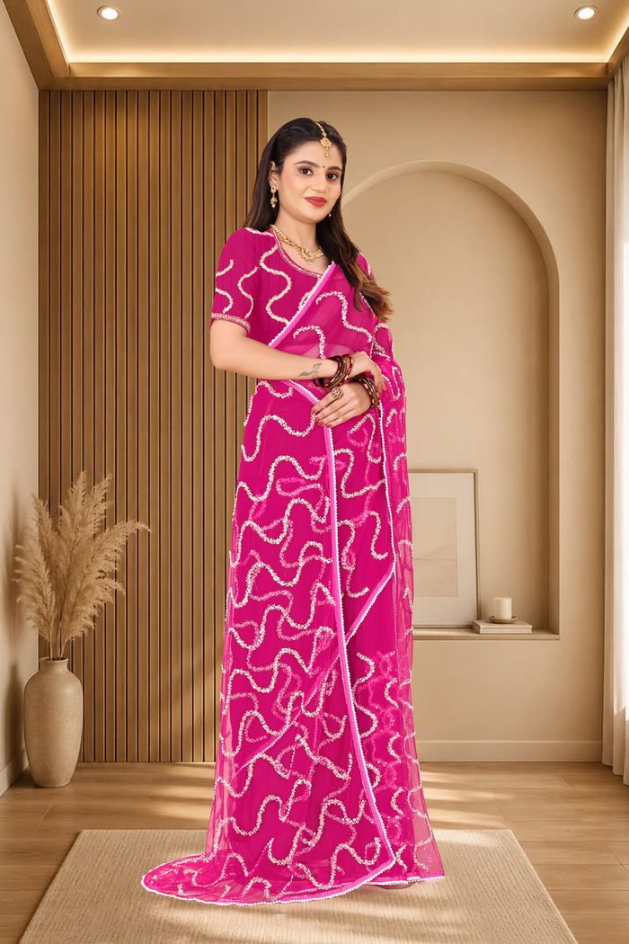 Nagin Rani Pink Saree — view 3