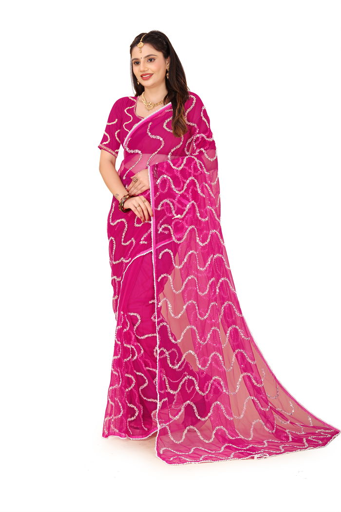 Nagin Rani Pink Saree — view 6