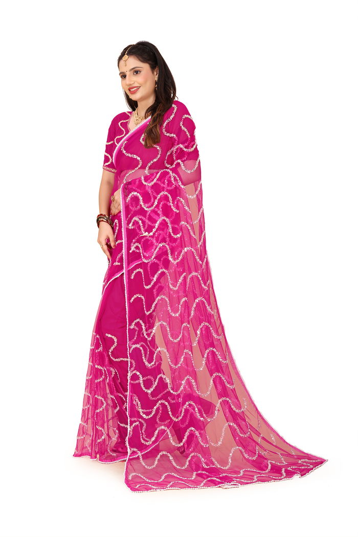 Nagin Rani Pink Saree — view 7