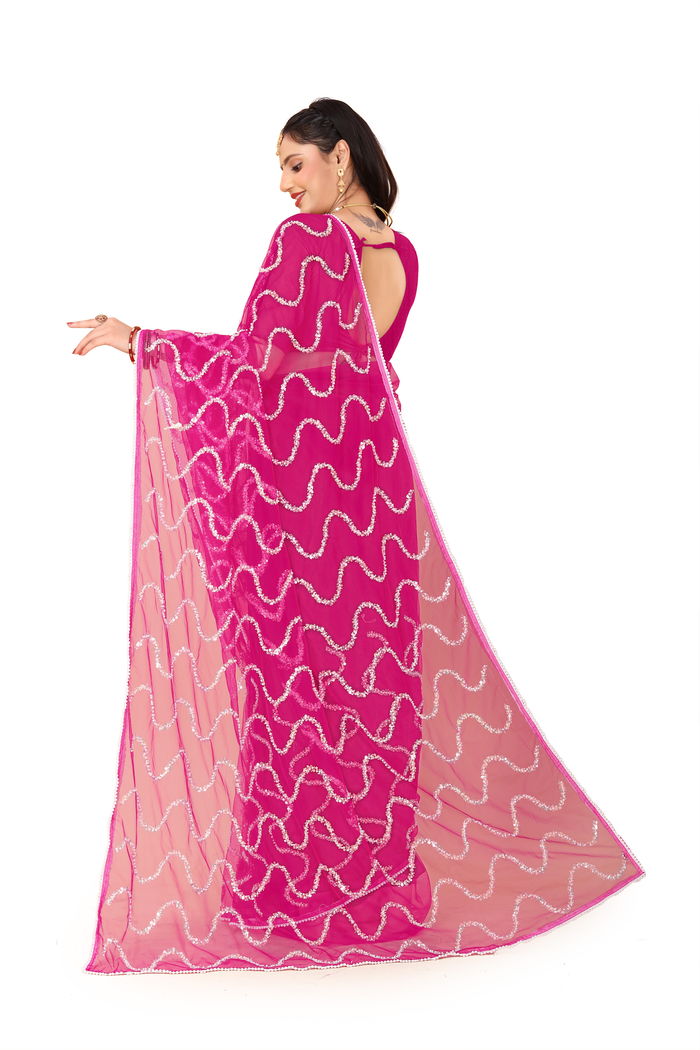 Nagin Rani Pink Saree — view 9