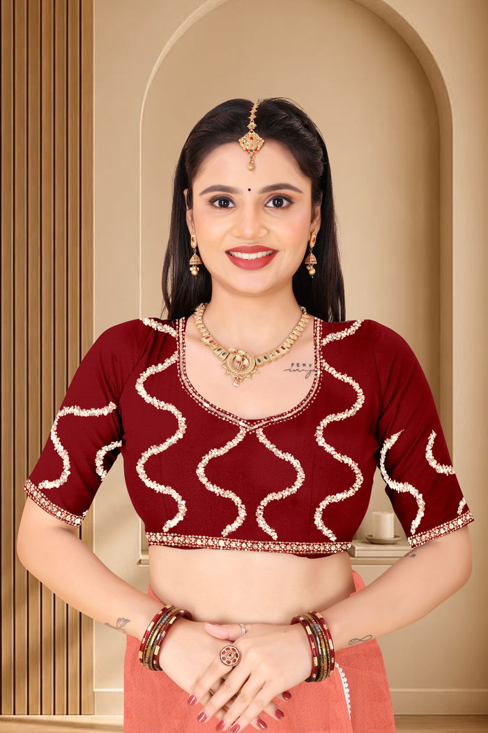 Nagin Khubani Peach Saree — view 5