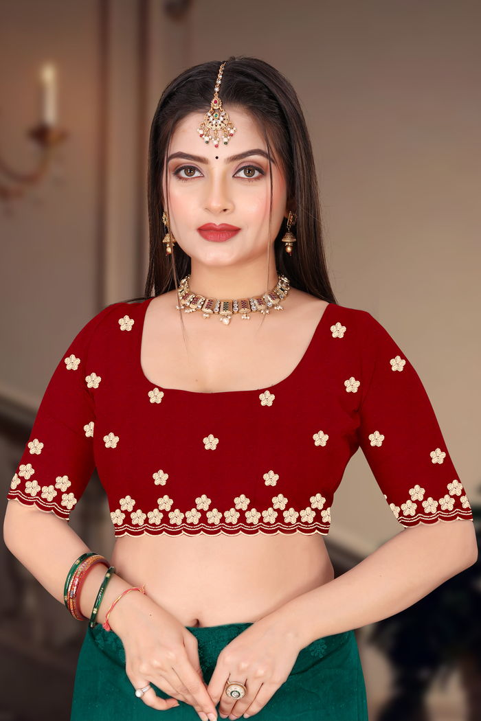 Zamrud Emerald Antique Zari Saree — view 5